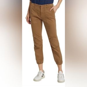 Nili Lotan French Military Crop Pants Womens Size 4 Tan Cargo Jogger Stretch